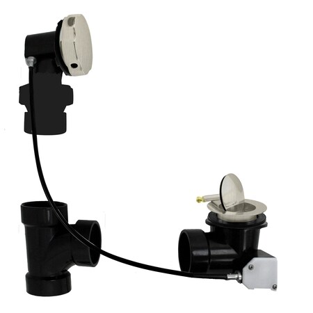 Westbrass Sch. 40 ABS 27" Cable Drive Bath Waste, Ball Joint Head in Stainless Steel D50A27BJ-20